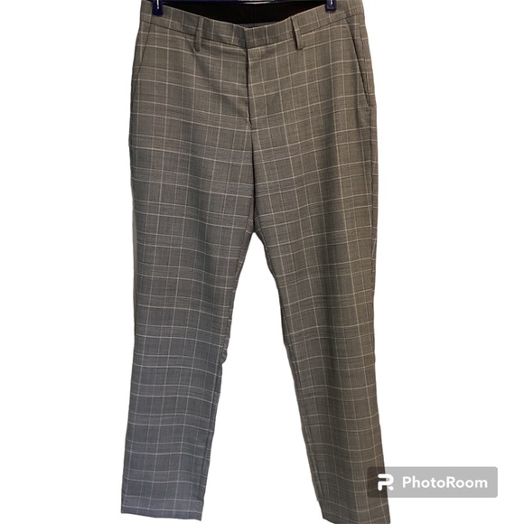 J. Crew Bowery Houndstooth Plaid Four Season Wool Dress Pant, Size 32 x 32 - Picture 2 of 16